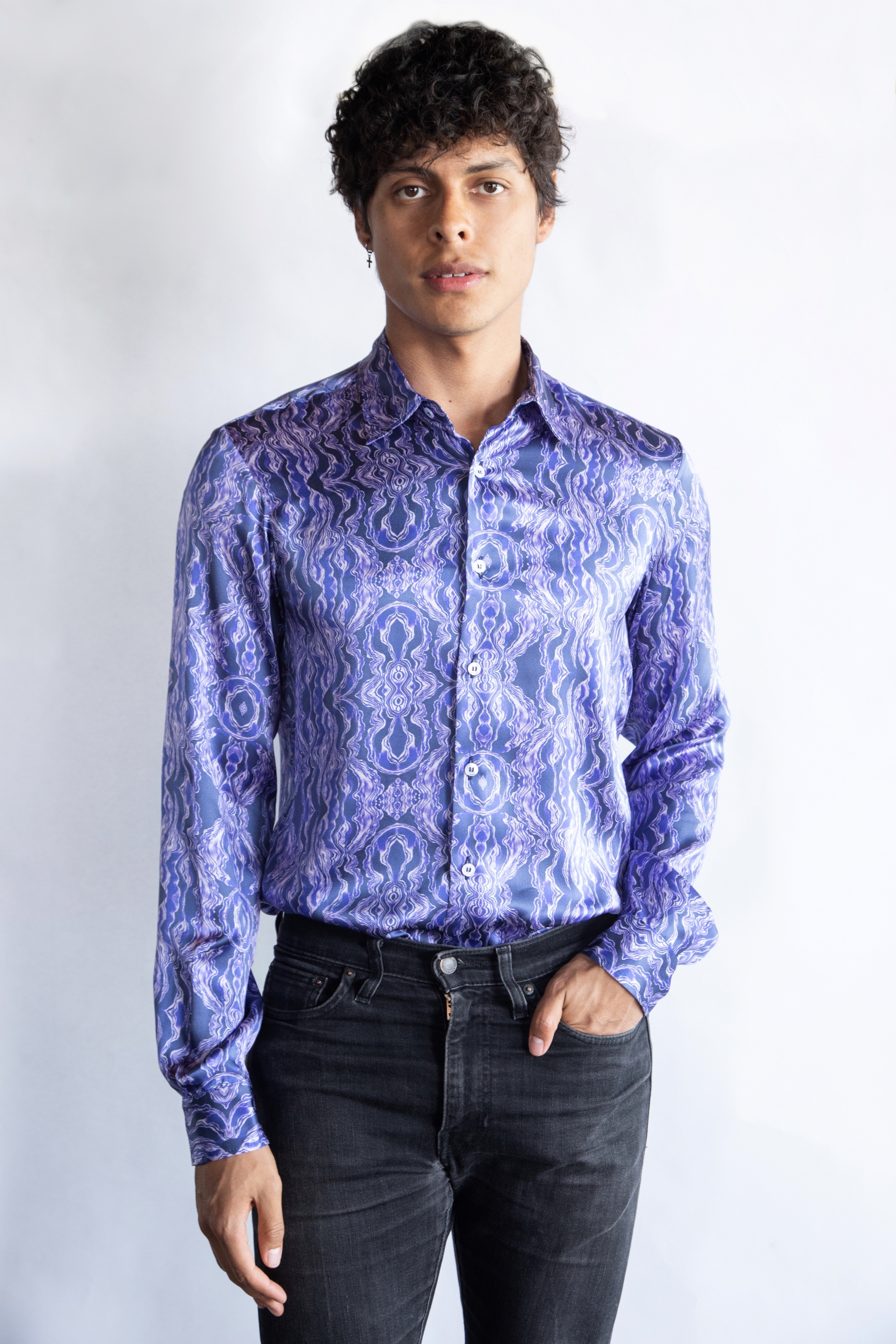 100% silk shirt; camicia in seta